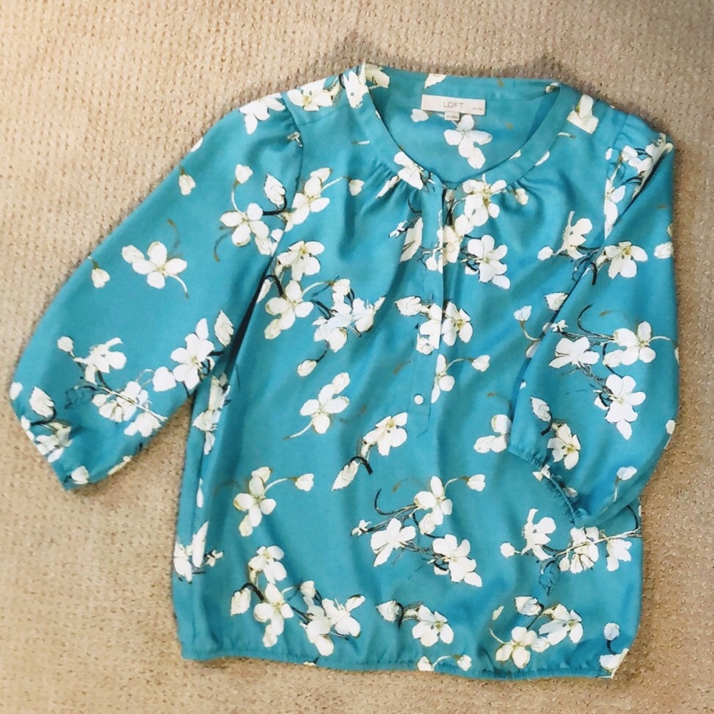 Loft 3/4 sleeve pullover blouse